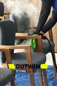 Servis za dubinsko čišćenje Rijeka, čišćenje tapeciranih stolica suhom parom - GUTWIN - u akciji.